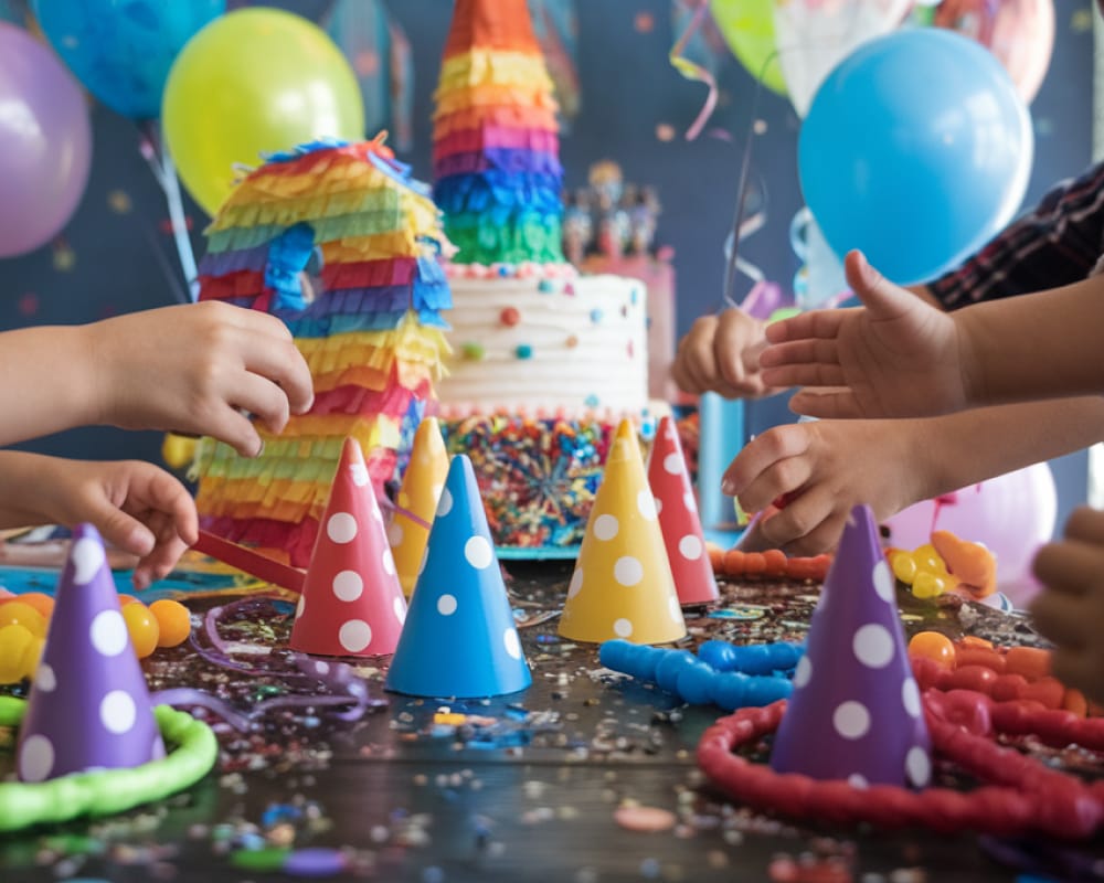 Jeux gonflables installés en extérieur lors dune animation anniversaire enfants en Occitanie